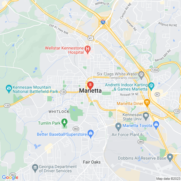 Kennesaw Valley Concrete location map: Servicing Marietta and Surrounding Areas, Marietta, Georgia