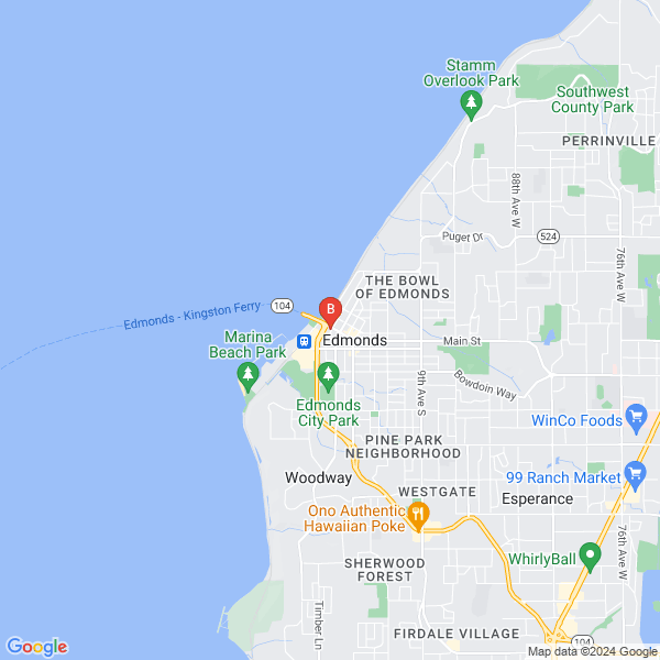 Cunnane Law location map: 100 2nd Ave. S., Suite 201 | Edmonds, WA 98020, Edmonds, Washington